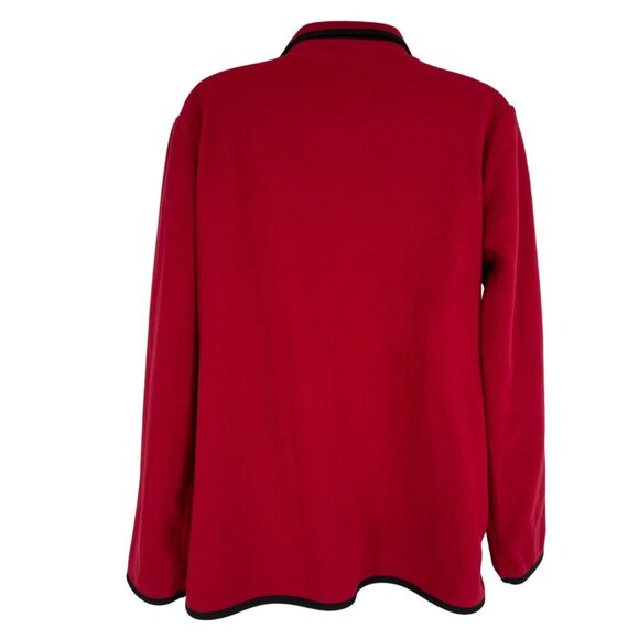 Susan Graver Weekend Polar Fleece Jacket Red Black Size S - Picture 4 of 8